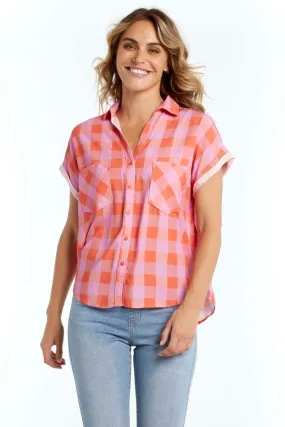 Betty Basics Fiona Shirt in Red Check