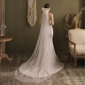 Big Bow Long Chapel Length Veil