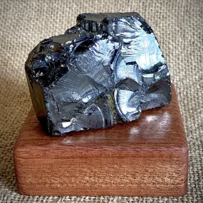 Elite Shungite Nugget 132g on Mahogany Wood Stand