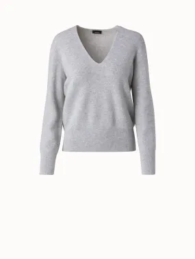 Kaschmir Lurex Rippenstrick Pullover