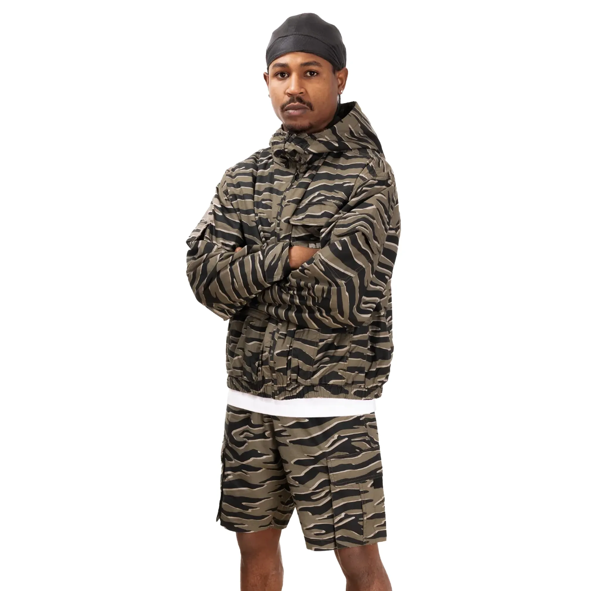 Patta Tiger Stripe Camo Cargo Ripstop Shorts Multi