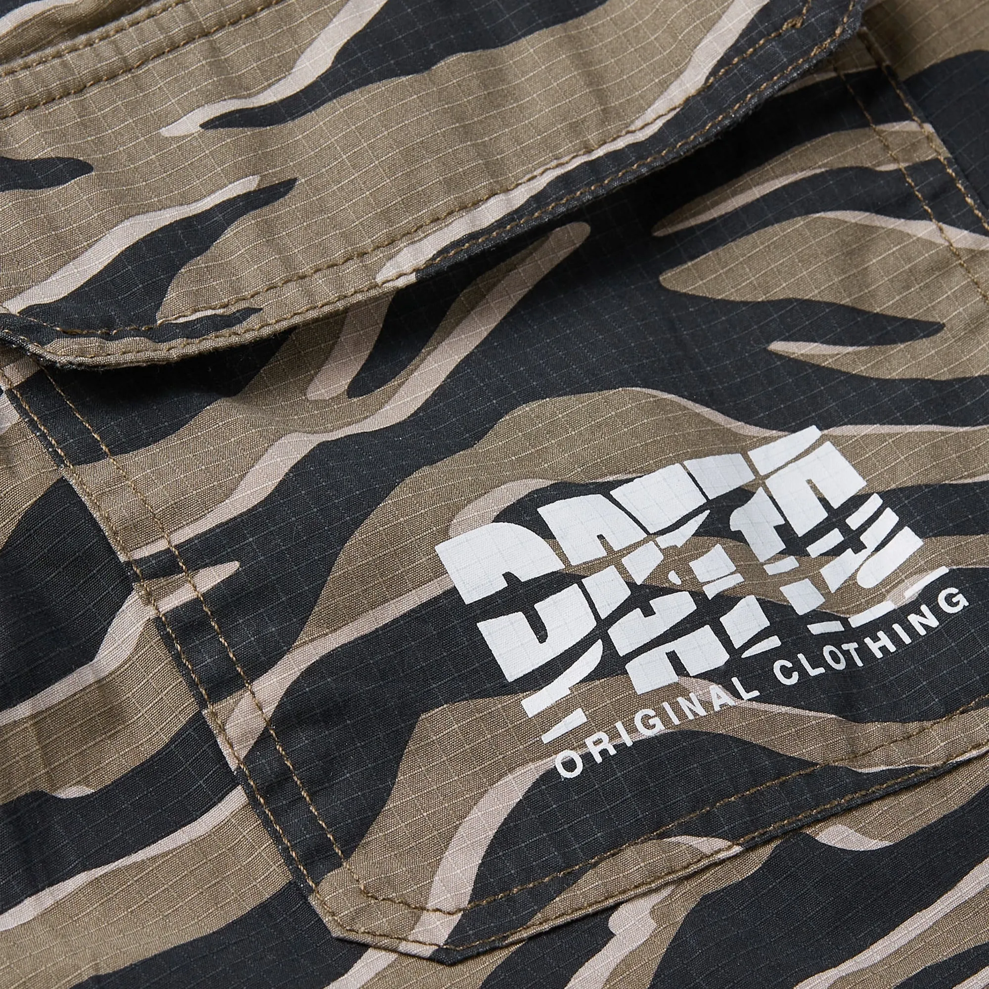 Patta Tiger Stripe Camo Cargo Ripstop Shorts Multi