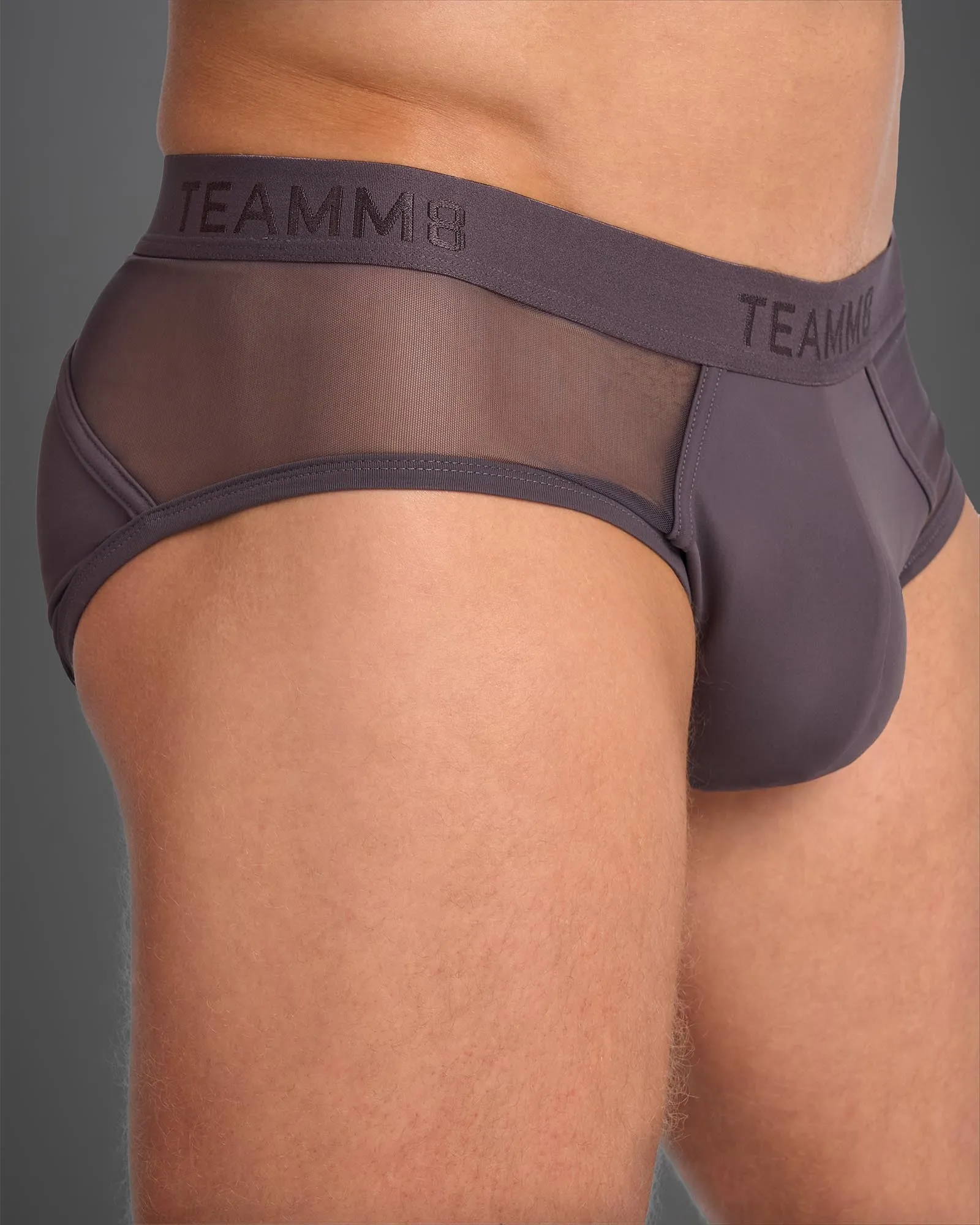 Score Sheer Brief - Gunmetal